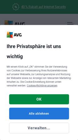 Vorschau der mobilen Webseite www.avg.de, AVG Anti-Virus
