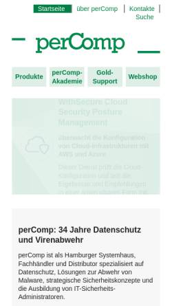 Vorschau der mobilen Webseite www.percomp.de, perComp-Verlag GmbH
