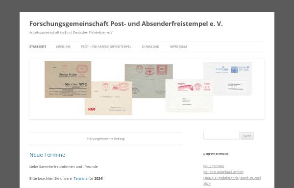 Vorschau von www.fg-freistempel.de, Forschungsgemeinschaft Post- und Absenderfreistempel e.V.