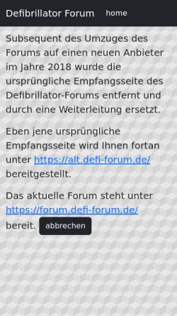 Vorschau der mobilen Webseite www.defibrillator-forum.de, Defibrillator-Forum - Thorsten Schippmann