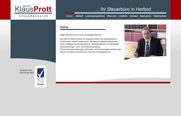 Vorschau von www.steuerbuero-prott.de, Steuerbüro Klaus Prott