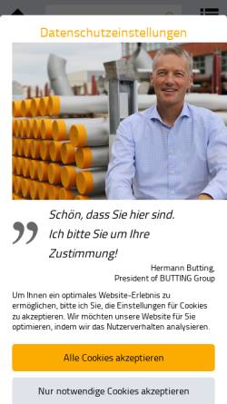 Vorschau der mobilen Webseite www.butting.com, Butting GmbH & Co. KG