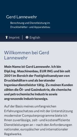 Vorschau der mobilen Webseite gerd-lannewehr.de, Lannewehr Berechnungen