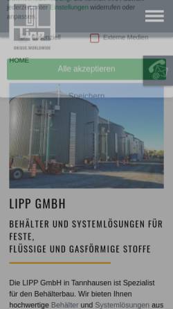 Vorschau der mobilen Webseite www.lipp-system.de, Lipp GmbH