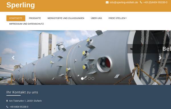 Vorschau von www.sperling-elsfleth.de, Sperling GmbH & Co.