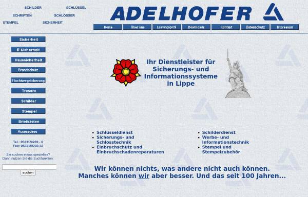 Vorschau von www.adelhofer.de, Adelhofer Sicherungs- und Informationssysteme