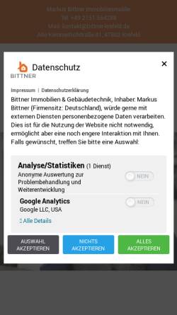Vorschau der mobilen Webseite bittner-krefeld.de, Elektro Bittner