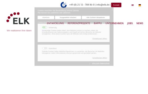 Vorschau von www.elk.de, ELK Ingenieurbüro für Elektronik