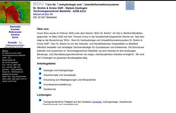 Büro für Geohydrologie und Umweltinformationssysteme (BGU) Dr. Brehm & Grünz GbR