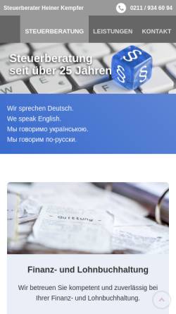 Vorschau der mobilen Webseite www.steuerkempfer.de, Heiner Kempfer - Steuerberater