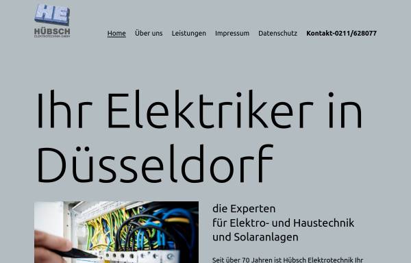 Vorschau von www.huebsch-elektrotechnik.de, Hübsch Elektrotechnik in Düsseldorf