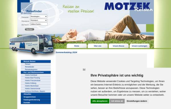 Vorschau von www.motzek-reisen.de, Motzek Reisen