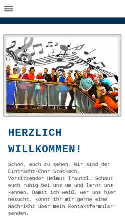 Vorschau der mobilen Webseite www.eintracht-chor-stockach.de, Eintracht-Chor 1836 Stockach