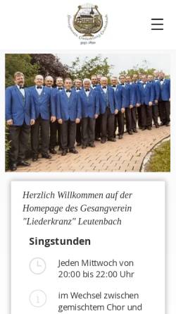 Vorschau der mobilen Webseite www.gv-leutenbach.de, Gesangverein Liederkranz Leutenbach