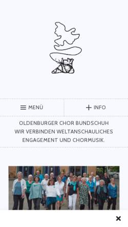 Vorschau der mobilen Webseite www.chor-bundschuh.de, Oldenburger Chor Bundschuh