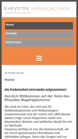 Vorschau der mobilen Webseite www.rheydter-madrigalchor.de, Rheydter Madrigalchor