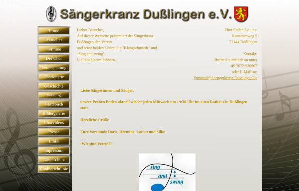 Vorschau von www.saengerkranz-dusslingen.de, Sängerkranz Dusslingen