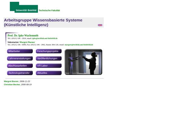 Vorschau von www.techfak.uni-bielefeld.de, Arbeitsgruppe Wissensbasierte Systeme (Künstliche Intelligenz)