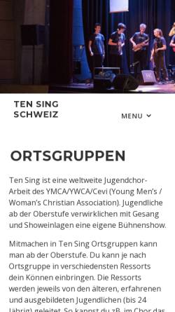 Vorschau der mobilen Webseite www.tensing.ch, Ten Sing Schweiz