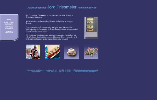 Vorschau von www.automatenservice-priesmeier.de, Priesmeier Automatenservice