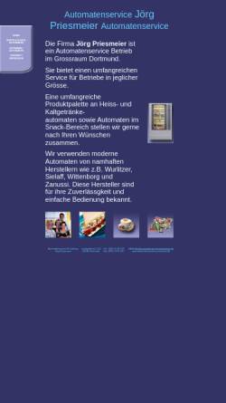 Vorschau der mobilen Webseite www.automatenservice-priesmeier.de, Priesmeier Automatenservice