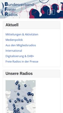 Vorschau der mobilen Webseite freie-radios.de, Bundesverband Freie Radios