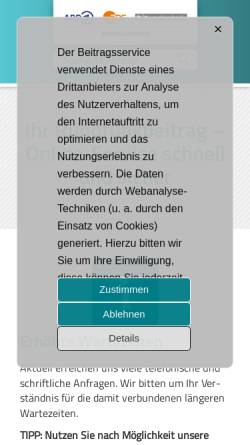 Vorschau der mobilen Webseite www.gez.de, GEZ