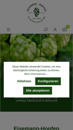 Vorschau der mobilen Webseite www.eisemann.de, Rudolf Eisemann GmbH & Co. KG.