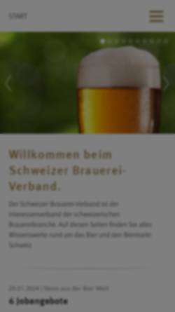 Vorschau der mobilen Webseite bier.swiss, Schweizer Brauerei - Verband