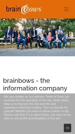 Vorschau der mobilen Webseite www.brainbows.com, Brainbows Informationsmanagement GmbH
