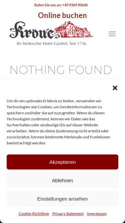 Vorschau der mobilen Webseite www.gasthof-krone.de, Gasthof Krone Familie Wander