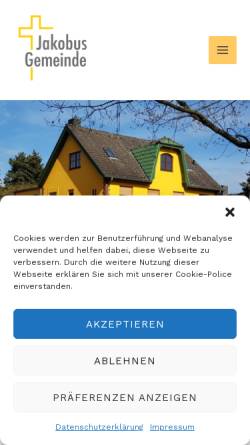 Vorschau der mobilen Webseite www.jakobus-nazarener.de, Jakobus Gemeinde