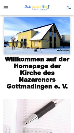 Vorschau der mobilen Webseite www.nazarener-gottmadingen.de, Kirche des Nazareners Gottmadingen e. V.
