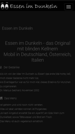 Vorschau der mobilen Webseite www.essenimdunkeln.de, Essen im Dunkeln