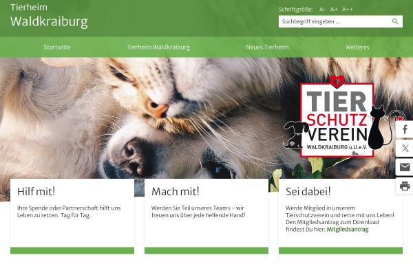 Vorschau von www.tierheim-waldkraiburg.de, Tierschutzverein Waldkraiburg und Umgebung e. V.