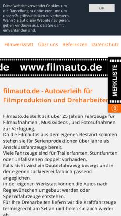 Vorschau der mobilen Webseite www.filmauto.de, filmauto.de