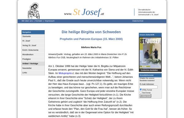 Vorschau von www.stjosef.at, Birgitta von Schweden