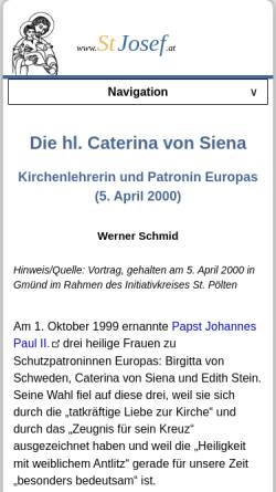 Vorschau der mobilen Webseite www.stjosef.at, Katharina von Siena