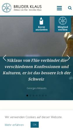 Vorschau der mobilen Webseite www.bruderklaus.com, Niklaus von Flüe
