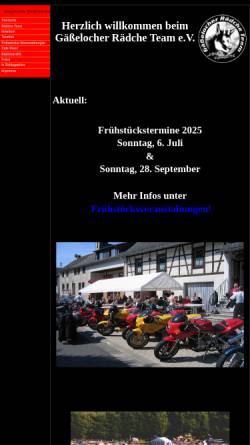 Vorschau der mobilen Webseite www.gaesselocher.de, Gäßelocher Rädche Team e.V.