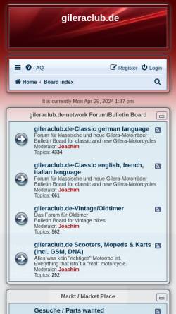 Vorschau der mobilen Webseite gileraclub.de, Gileraclub