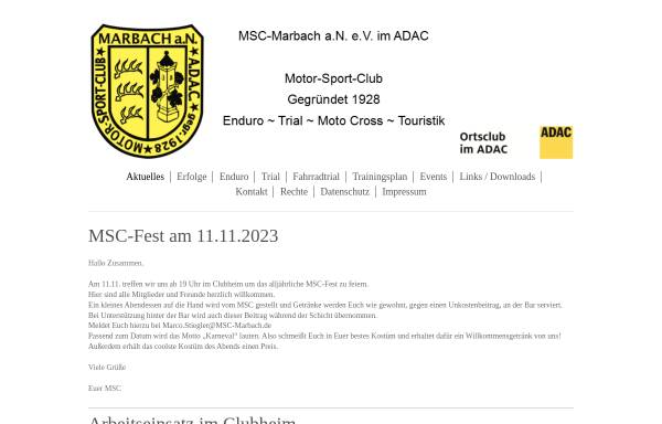 Vorschau von www.msc-marbach.de, Motor-Sport-Club Marbach a.N. e.V.
