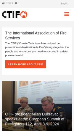 Vorschau der mobilen Webseite www.ctif.org, CTIF