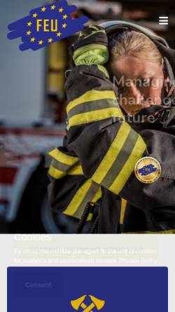 Vorschau der mobilen Webseite www.f-e-u.org, Föderation der Feuerwehrverbände der Europäischen Union (FEU)