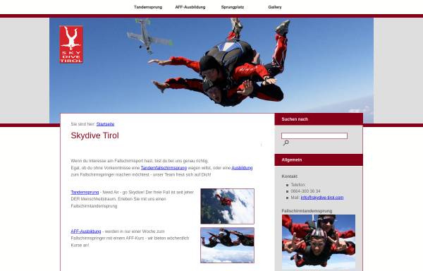 Vorschau von www.skydive-tirol.com, Skydive Tirol