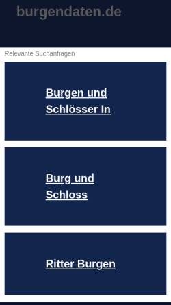 Vorschau der mobilen Webseite burgendaten.de, Burgendatenbank