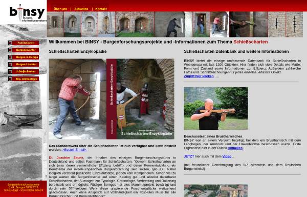 Vorschau von www.burginfo.de, Burgeninformationssystem (BINSY)
