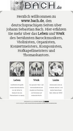 Vorschau der mobilen Webseite www.bach.de, Seiten für Musik