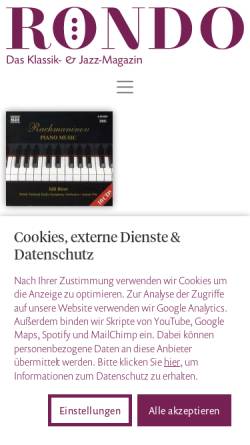 Vorschau der mobilen Webseite www.rondomagazin.de, Sergej Rachmaninow, Das komplette Klavierwerk