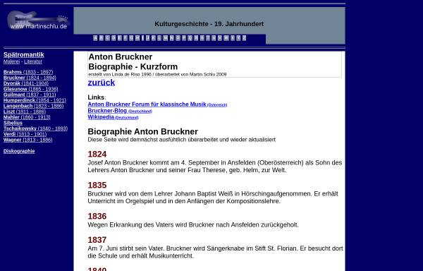 Vorschau von www.martinschlu.de, Anton Bruckner Biographie